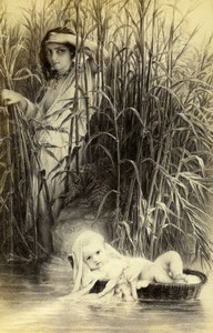 France Moses in the Bulrushes by Delaroche Old Goupil CDV Photo of Painting 1865