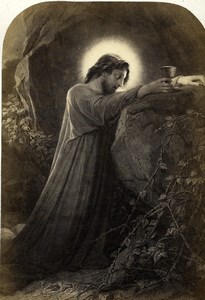 France Christ in garden of Olives Delaroche Goupil CDV Photo of Painting 1865