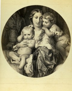 France Louise Vernet Delaroche & Children Old Goupil CDV Photo of Painting 1865