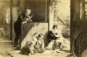 Germany Family Happiness by Meyerheim Old Schauer CDV Photo of Painting 1865