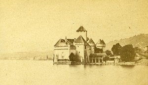 Switzerland Geneva Chillon Castle Lake Geneva Old CDV Photo 1865