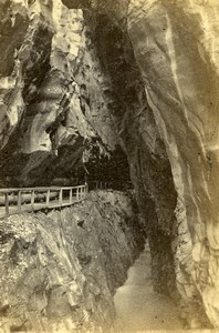 Switzerland Pfaeffers Gorge Pfäfers Old CDV Photo Adolphe Braun 1865