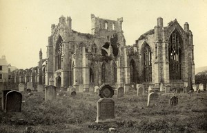 Scotland Ecosse Melrose Abbey from the South East Old CDV Photo GW Wilson 1865