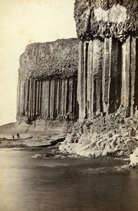 Scotland Ecosse Staffa Colonnade of Basaltic Pillars Old CDV Photo Wilson 1865