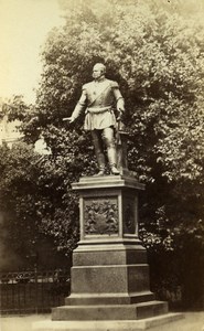 Germany Berlin City Park Statue Military General ? Old CDV Photo 1865