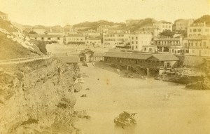 France Biarritz Old Port Harbour Panorama Old CDV Photo Jules Andrieu 1865