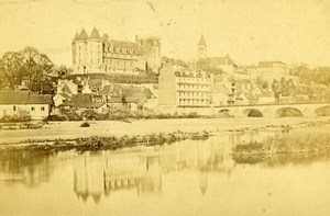 France Pau Castle Gave de Pau Bridge River Old CDV Photo Pacault 1865