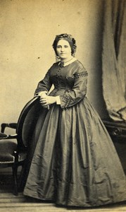 France Nimes Woman Fashion of Second Empire Old CDV Photo Bert 1865