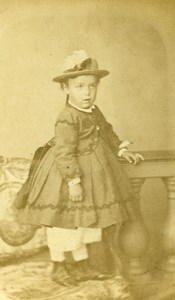 France Paris Child Fashion of Second Empire Old CDV Photo Richebourg 1865