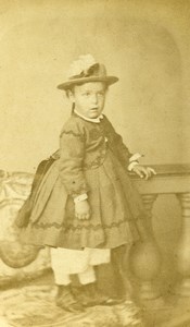 France Paris Child Fashion of Second Empire Old CDV Photo Richebourg 1865