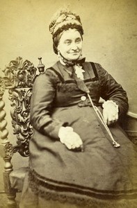 United Kingdom York Woman Victorian Fashion Old CDV Photo Bramham 1870