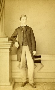 United Kingdom London Young Man Victorian Fashion Old CDV Photo Davis 1865