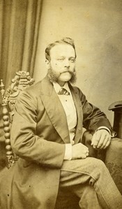 United Kingdom London Man Victorian Fashion Old CDV Photo Bishop 1870