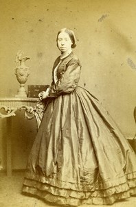 United Kingdom London Woman Victorian Fashion Old CDV Photo Watkins 1870