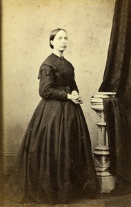 United Kingdom Hertford Woman Victorian Fashion Old CDV Photo Elsden 1870