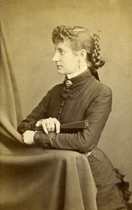 United Kingdom Brixton Woman Victorian Fashion Old CDV Photo Burnham 1875