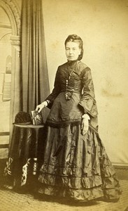 United Kingdom Sleaford Woman Victorian Fashion Old CDV Photo Tippins 1870