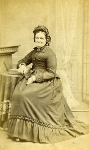 United Kingdom Sleaford Woman Victorian Fashion Old CDV Photo Tippins 1870