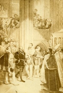 France Lille Museum Painting King Coronation Old CDV Photo Benoit 1865
