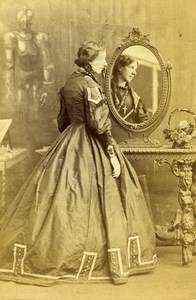London Theater Stage Actress Henrietta Simms Mirror Old CDV Photo Edwards 1864