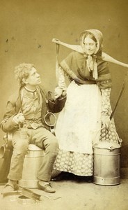 London Theater Actors Sarah Woolgar John Lawrence Toole CDV Photo Prout 1859