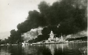 Scuttling of the French fleet in Toulon WWII French Military Navy Old Photo 1942