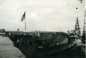 WWII Royal Navy Military Aircraft Carrier Old Photo Snapshot 1944