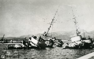 Scuttling of the French fleet in Toulon WWII French Military Navy Old Photo 1942