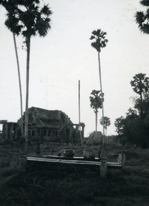 Cambodia Angkor Wat Vat Archaeological Site Old Amateur Snapshot Photo 1934