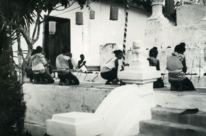 Cambodia Phnom Penh Historic Site Temple Prayers Old Amateur Snapshot Photo 1934