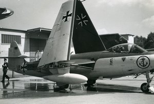 USA Military Fighter Aircraft Marineflieger Sea Hawk Mk.100 Old Photo 1960