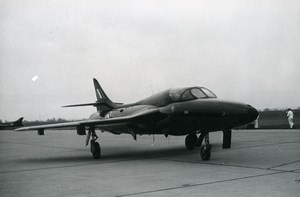 USA Military Fighter Aircraft Royal Air Force Hawker Hunter T.7 Old Photo 1960