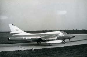 USA Aircraft Royal Air Force Hawker Hunter T.66A G-APUX Aviation Old Photo 1960