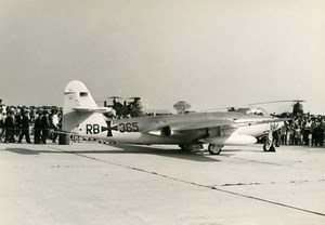 Military Fighter Aircraft Marineflieger Sea Hawk Mk100 RB+365 Old Photo 1960