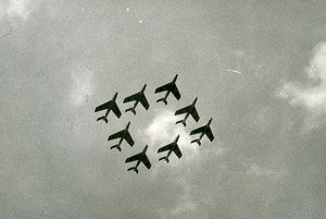 Military Fighter Aircraft Squadron Republic F-84F Thunderstreak Old Photo 1960