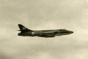 USA Military Fighter Aircraft Hawker Hunter RAF ? Aviation Old Photo 1960