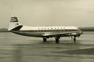 Vickers Viscount 800 Aviation Airliner Airplane Lufthansa Old Photo 1960