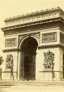 France Paris Arc de Triomphe de l'Étoile Old CDV Photo Debitte & Hervé 1870