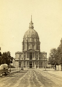 France Paris Dome des Invalides Horse cart Old CDV Photo Debitte & Hervé 1870