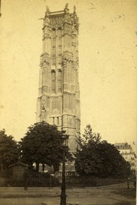 France Paris Tower Saint Jacques Old CDV Photo Vallette 1870