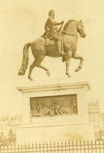 France Paris Pont Neuf Equestrian Statue Henri IV Old CDV Photo 1870