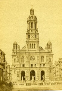 France Paris Église de la Sainte-Trinité Church Old CDV Photo Henri Guerard 1870
