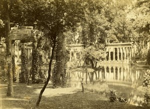 France Paris Parc Monceau Colonnade Old CDV Photo Hautecoeur 1870