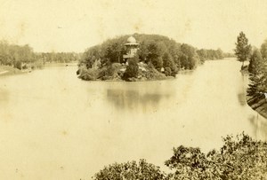 France Paris Lac du Bois de Boulogne Lake Old CDV Photo Hautecoeur 1870