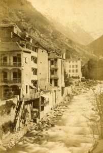 Pyrenees Gave pris du pont de la Gêle à Cauterets River CDV Photo Andrieu 1870