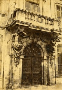 France Toulon City Hall Porte de l'Hôtel de Ville Old CDV Photo Andrieu 1870