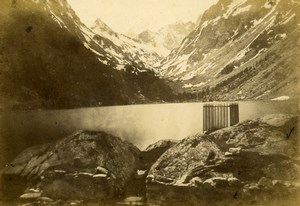 Pyrenees Lac de Gaube Glaciers de Vignemale Cauterets Old CDV Photo Andrieu 1870