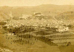 France Pyrenees Lourdes Panorama Old CDV Photo Andrieu 1870