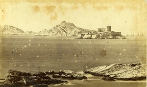 France Marseille Château d'If Castle Old Neurdein CDV Photo 1870's