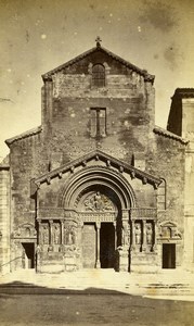 France Arles Church of St Trophime Door Façade Old Neurdein CDV Photo 1870's